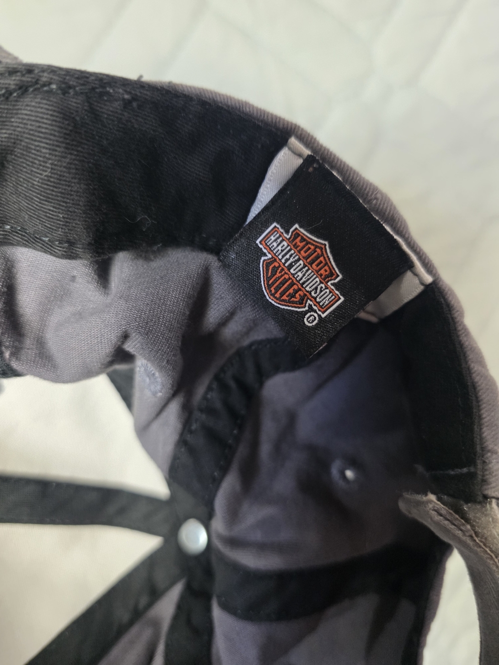 Harley-Davidson Gray & Orange Flame Logo Cap One Sz Fits All - Picture 4 of 6
